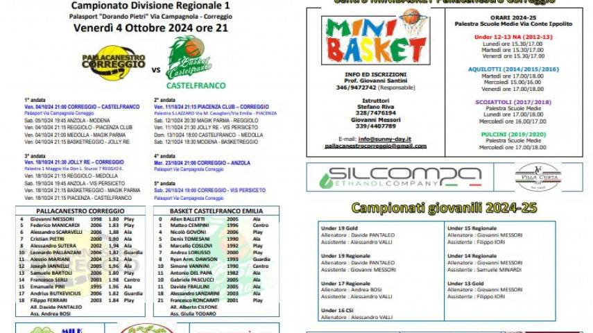 21.10.2024 - DUNA PER IL BASKET GIOVANILE